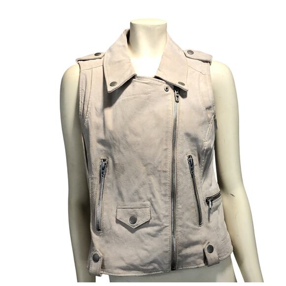 Blank NYC Suede Leather cZip Front Moto Vest size medium - Picture 2 of 12